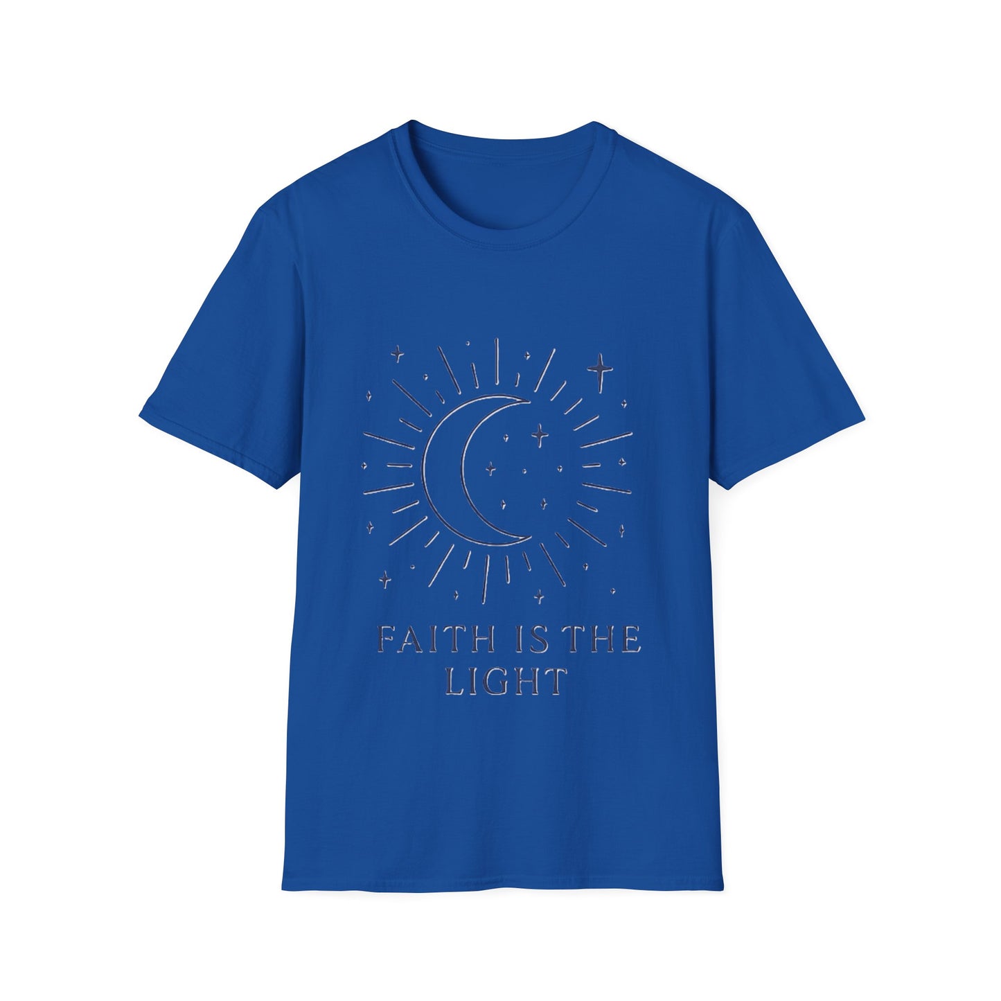 Faith Is the Light Christian T-Shirt – Minimalist Moon Faith Inspirational Shirt