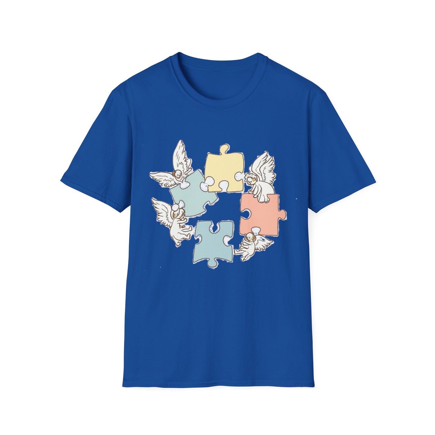 Guardian Angel Autism Awareness T-Shirt | Pastel Puzzle Piece Graphic Tee | Neurodiversity Support Gift for Parents
