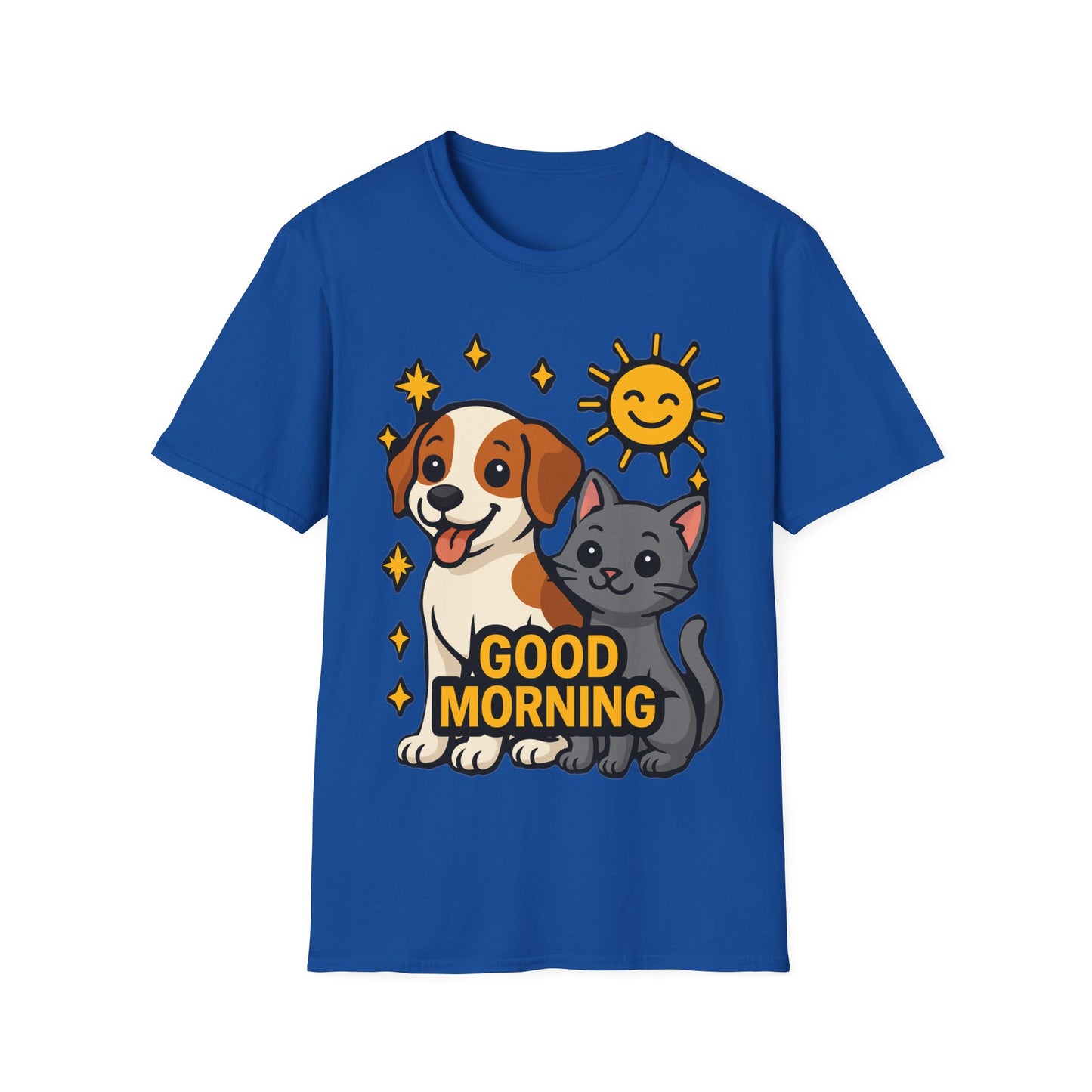 Good Morning Dog and Cat T-Shirt – Cute Pet Lovers Tee