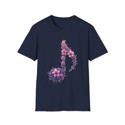 Floral Music Note T-Shirt – Aesthetic Flower Music Lover Graphic Tee