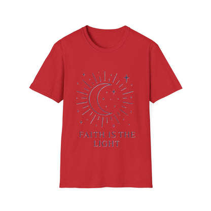 Faith Is the Light Christian T-Shirt – Minimalist Moon Faith Inspirational Shirt