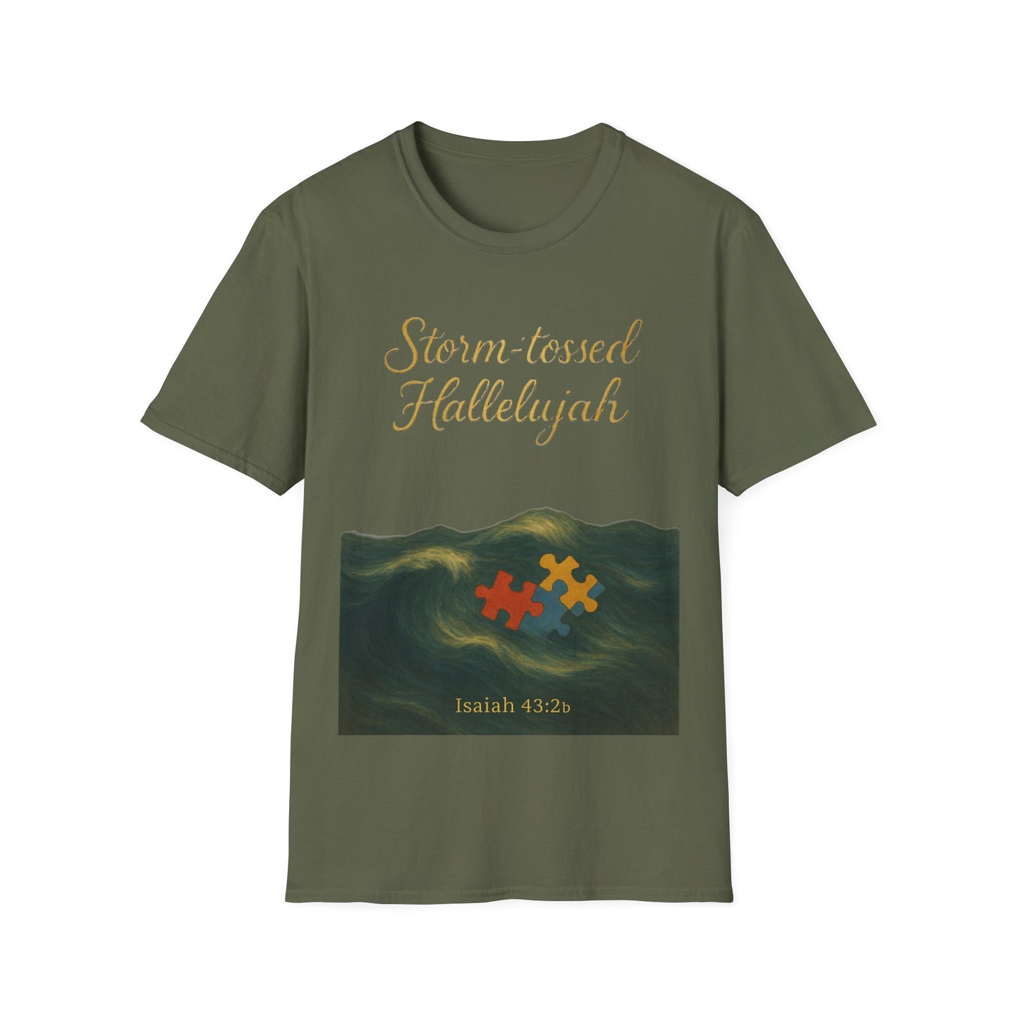 Storm-Tossed Hallelujah Christian T-Shirt – Isaiah 43:2 Faith & Hope Tee
