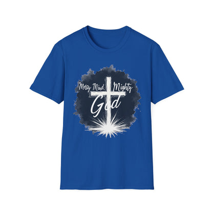 Messy Mind, Mighty God Shirt – Christian Faith T-Shirt with Cross & Empowering Message