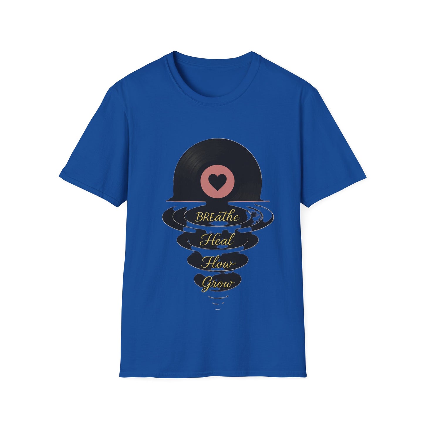 Breathe, Heal, How, Glow Shirt – Vinyl Record Design for Music and Healing Lovers