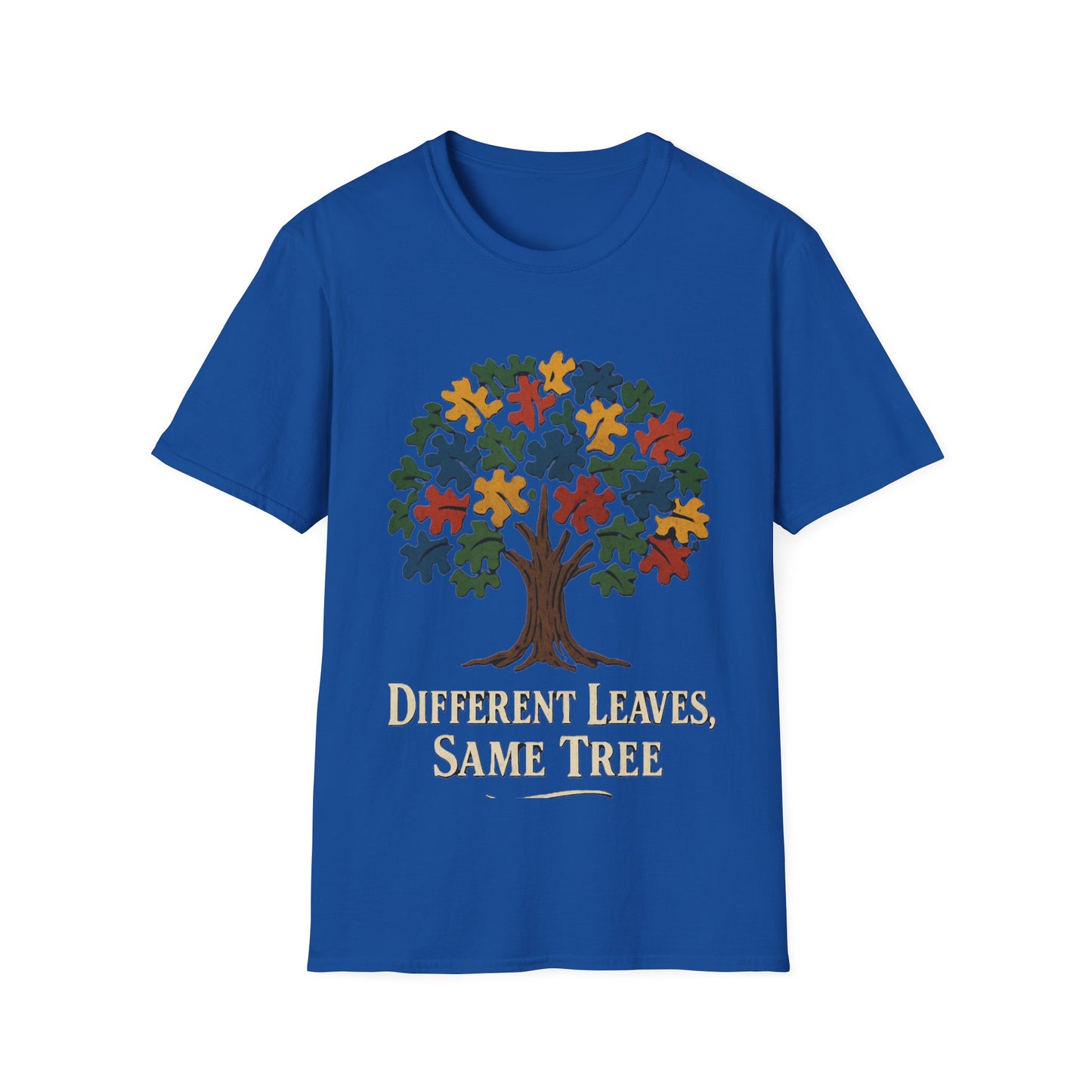 Puzzle Piece Tree T-Shirt | Autism Awareness Inclusion Tee | Different Leaves Same Tree Neurodiversity Shirt