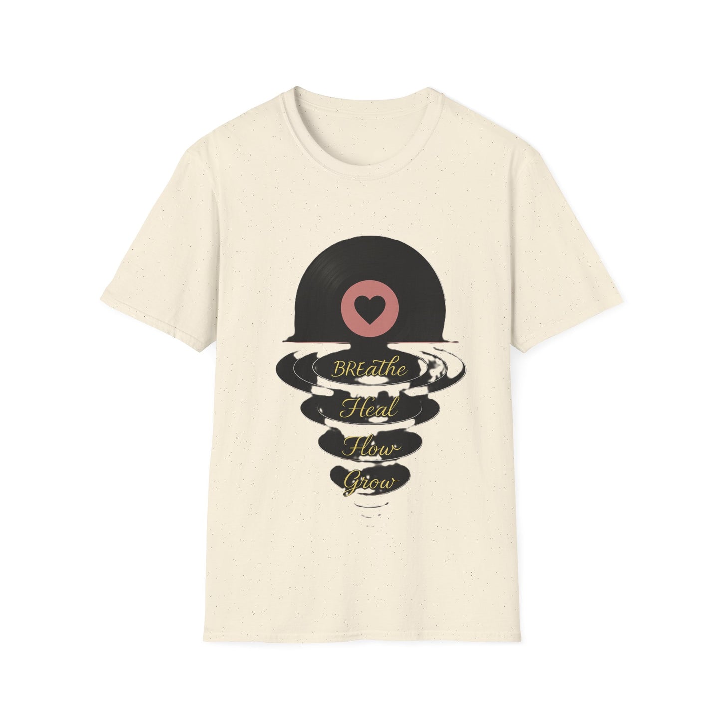 Breathe, Heal, How, Glow Shirt – Vinyl Record Design for Music and Healing Lovers