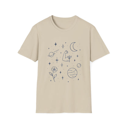 Cosmic Strength Line Art T-Shirt – Feminine Power & Self Growth Tee