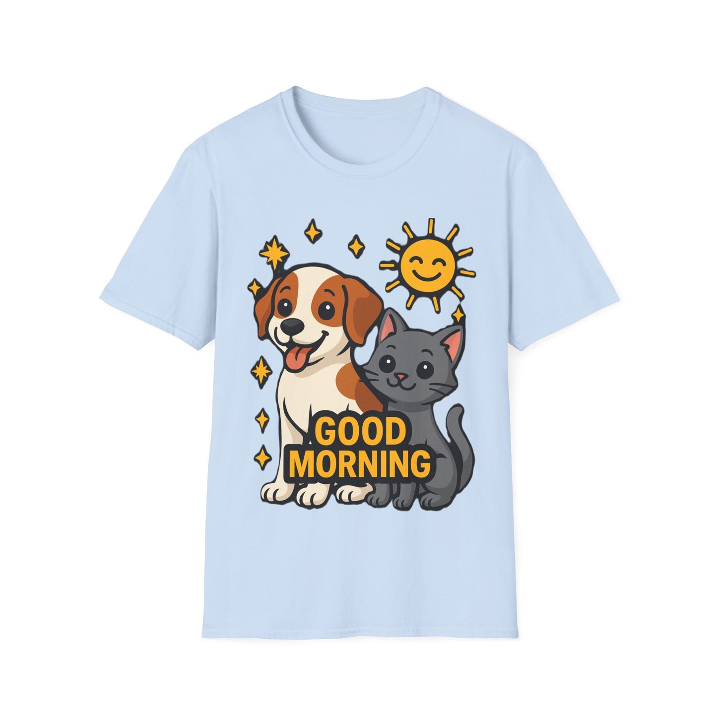 Good Morning Dog and Cat T-Shirt – Cute Pet Lovers Tee