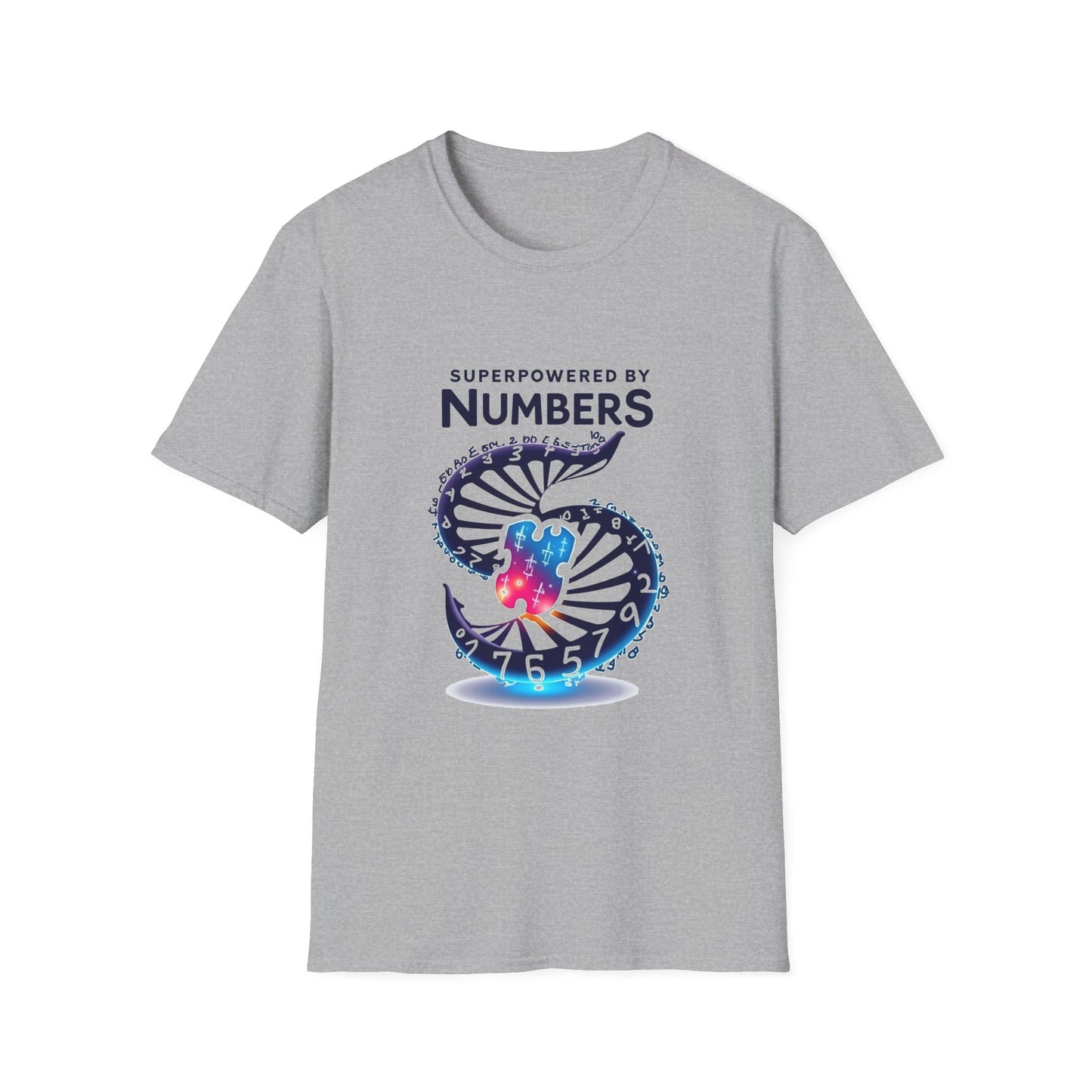 Superpowered by Numbers Graphic T-Shirt – Symbolic Energy Design