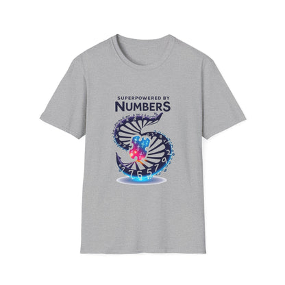 Superpowered by Numbers Graphic T-Shirt – Symbolic Energy Design