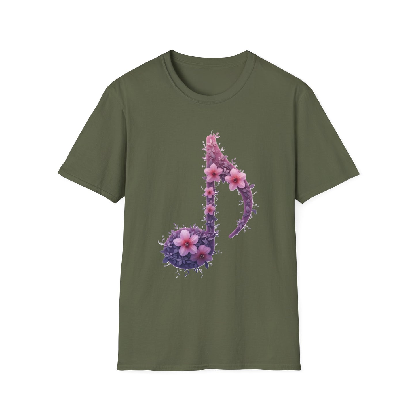 Floral Music Note T-Shirt – Aesthetic Flower Music Lover Graphic Tee