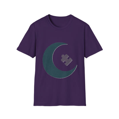 Autism Awareness Moon Puzzle T-Shirt – Minimalist Neurodiversity Tee