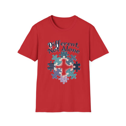 Different, Not Alone Shirt – Puzzle Piece T-shirt Celebrating Uniqueness and Belonging