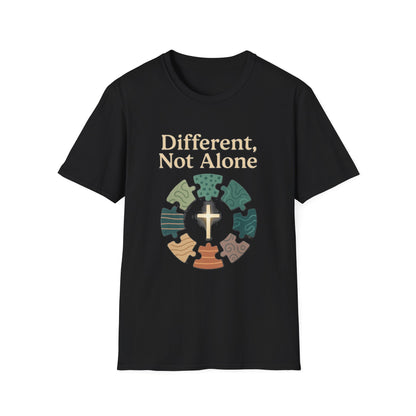 Different, Not Alone Shirt – Puzzle Piece T-shirt Celebrating Uniqueness and Belonging