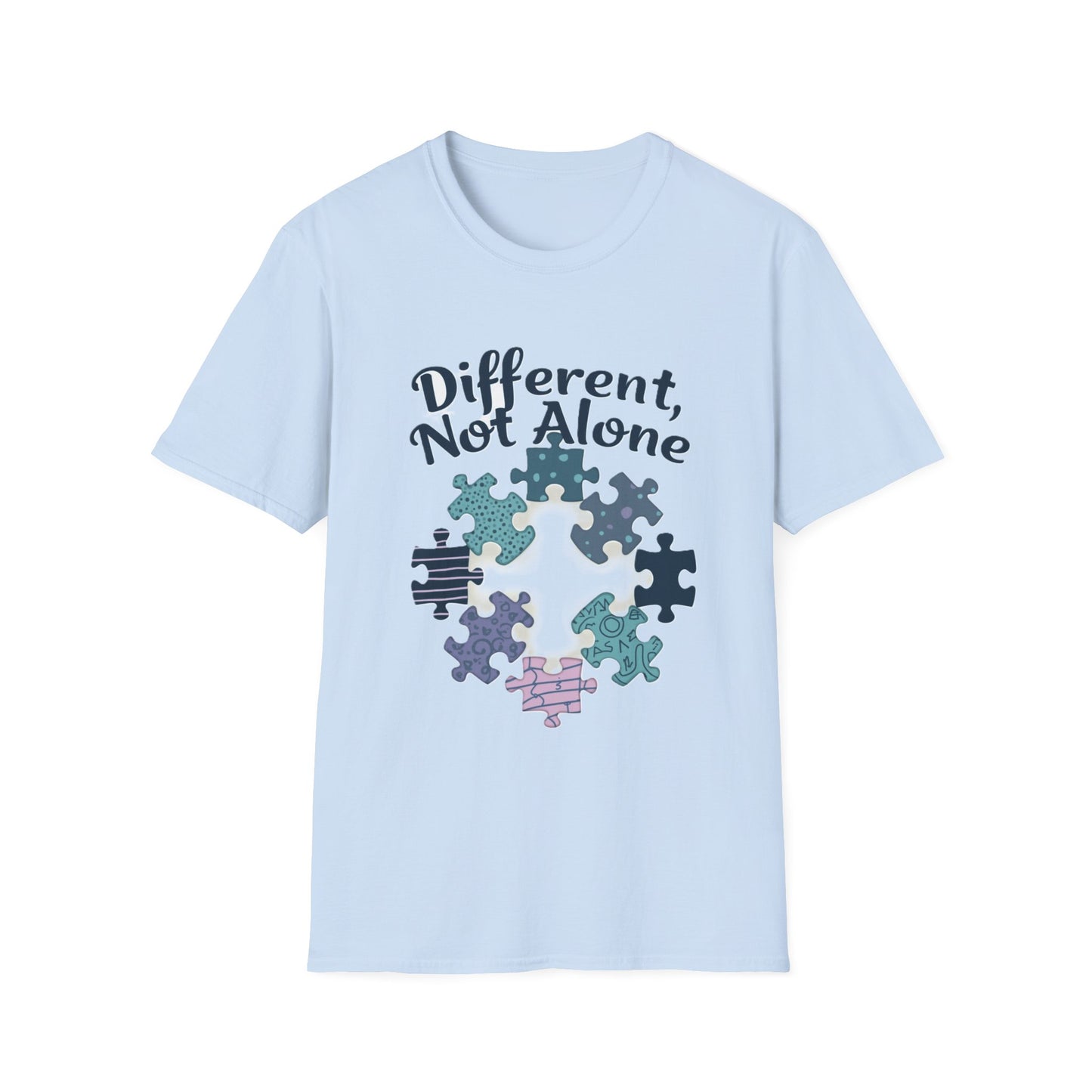 Different, Not Alone Shirt – Puzzle Piece T-shirt Celebrating Uniqueness and Belonging