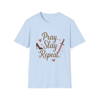 Pray Slay Repeat Shirt – Empowering Women's Strength T-Shirt with Inspirational Design