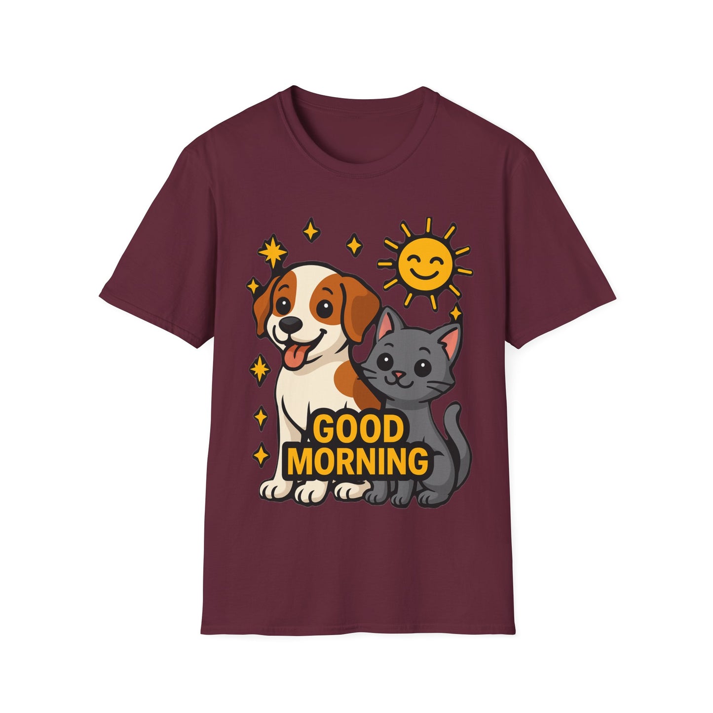 Good Morning Dog and Cat T-Shirt – Cute Pet Lovers Tee