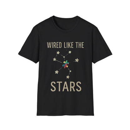 Wired Like the Stars Neurodiversity T-Shirt – Autism Pride Puzzle Star Tee