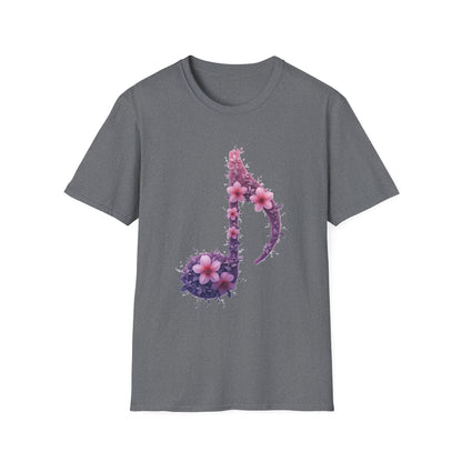 Floral Music Note T-Shirt – Aesthetic Flower Music Lover Graphic Tee