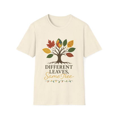 Different Leaves Same Tree T-Shirt | Autism Awareness Inclusion Tee | Neurodiversity Support Tree Graphic Shirt