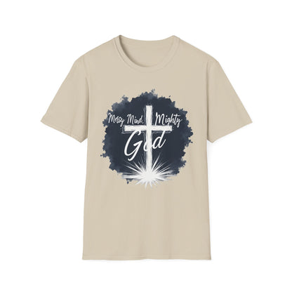 Messy Mind, Mighty God Shirt – Christian Faith T-Shirt with Cross & Empowering Message