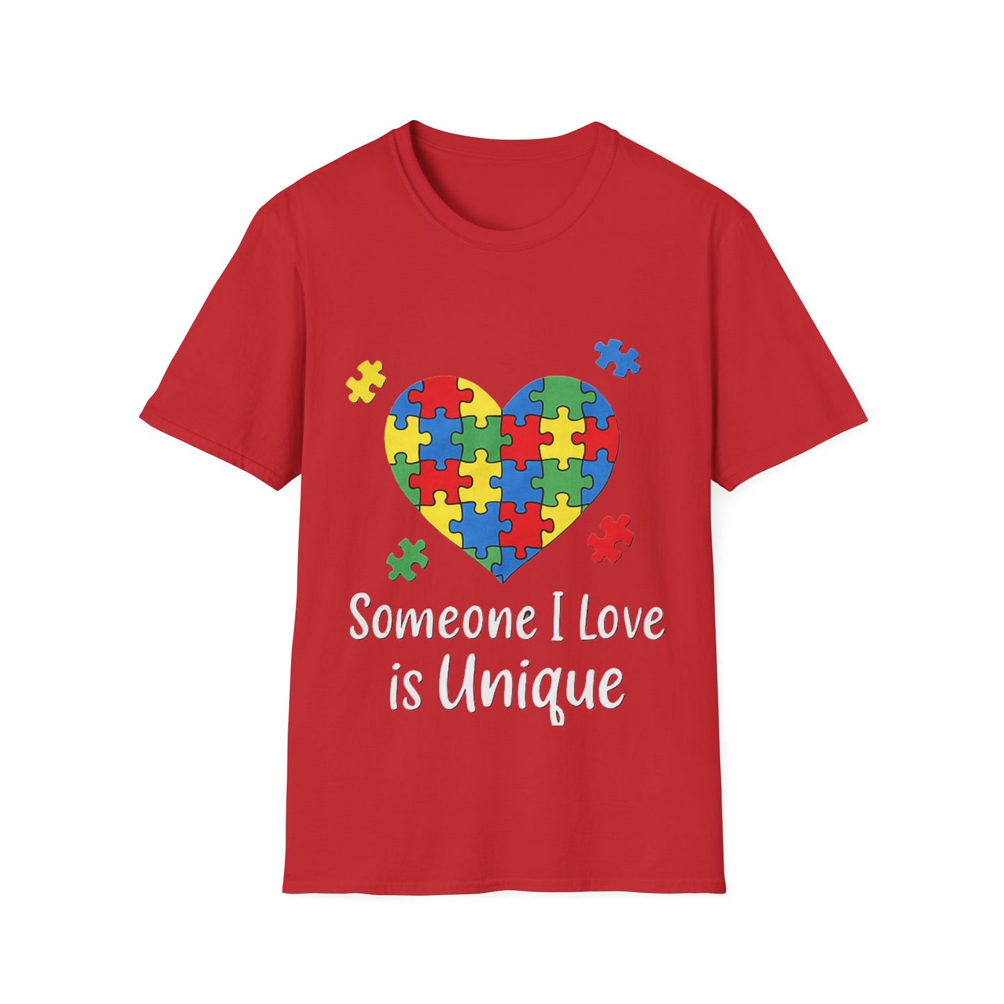 Autism Awareness T-Shirt – Someone I Love Is Unique Puzzle Heart Tee