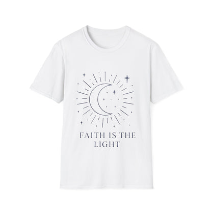 Faith Is the Light Christian T-Shirt – Minimalist Moon Faith Inspirational Shirt