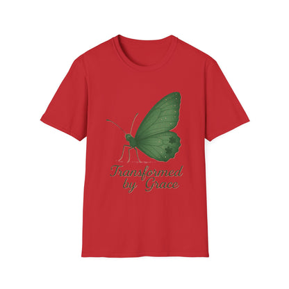 Transformed by Grace Christian T-Shirt – Faith Butterfly Inspirational Tee