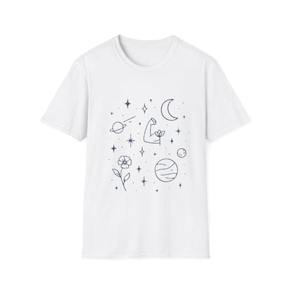 Cosmic Strength Line Art T-Shirt – Feminine Power & Self Growth Tee