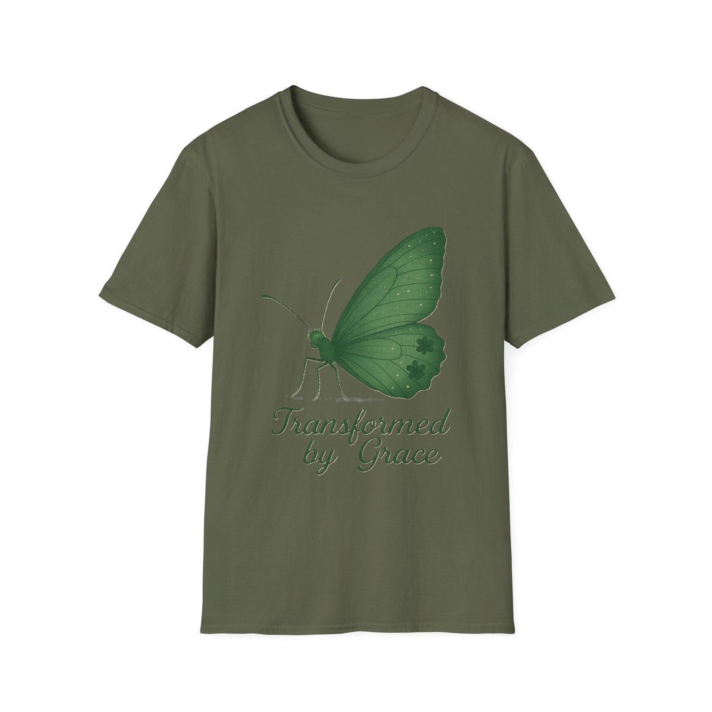 Transformed by Grace Christian T-Shirt – Faith Butterfly Inspirational Tee