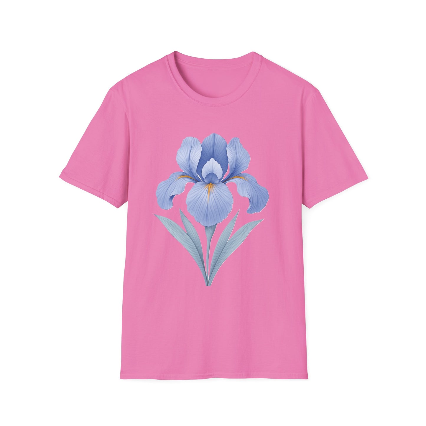 Blue Iris Flower Shirt – Minimal Botanical Floral Graphic T-Shirt