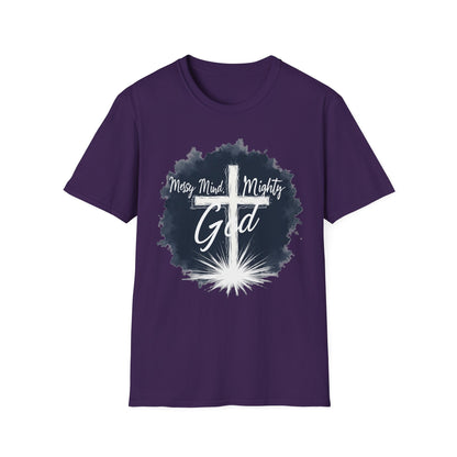 Messy Mind, Mighty God Shirt – Christian Faith T-Shirt with Cross & Empowering Message