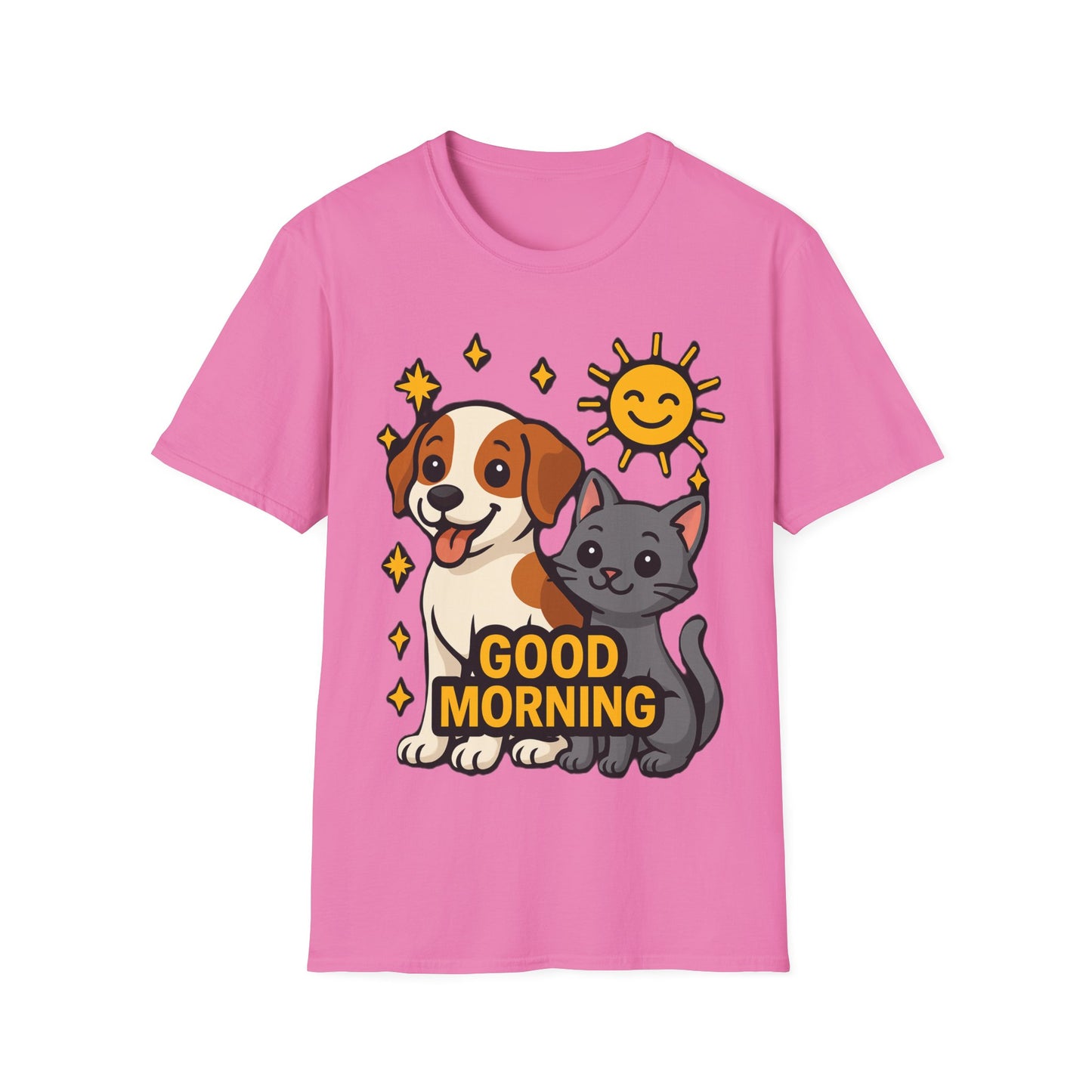 Good Morning Dog and Cat T-Shirt – Cute Pet Lovers Tee