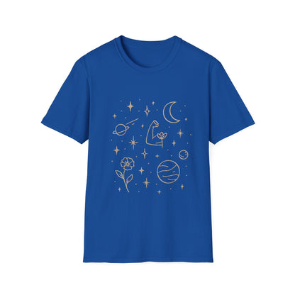 Cosmic Strength Line Art T-Shirt – Feminine Power & Self Growth Tee