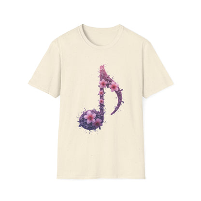 Floral Music Note T-Shirt – Aesthetic Flower Music Lover Graphic Tee