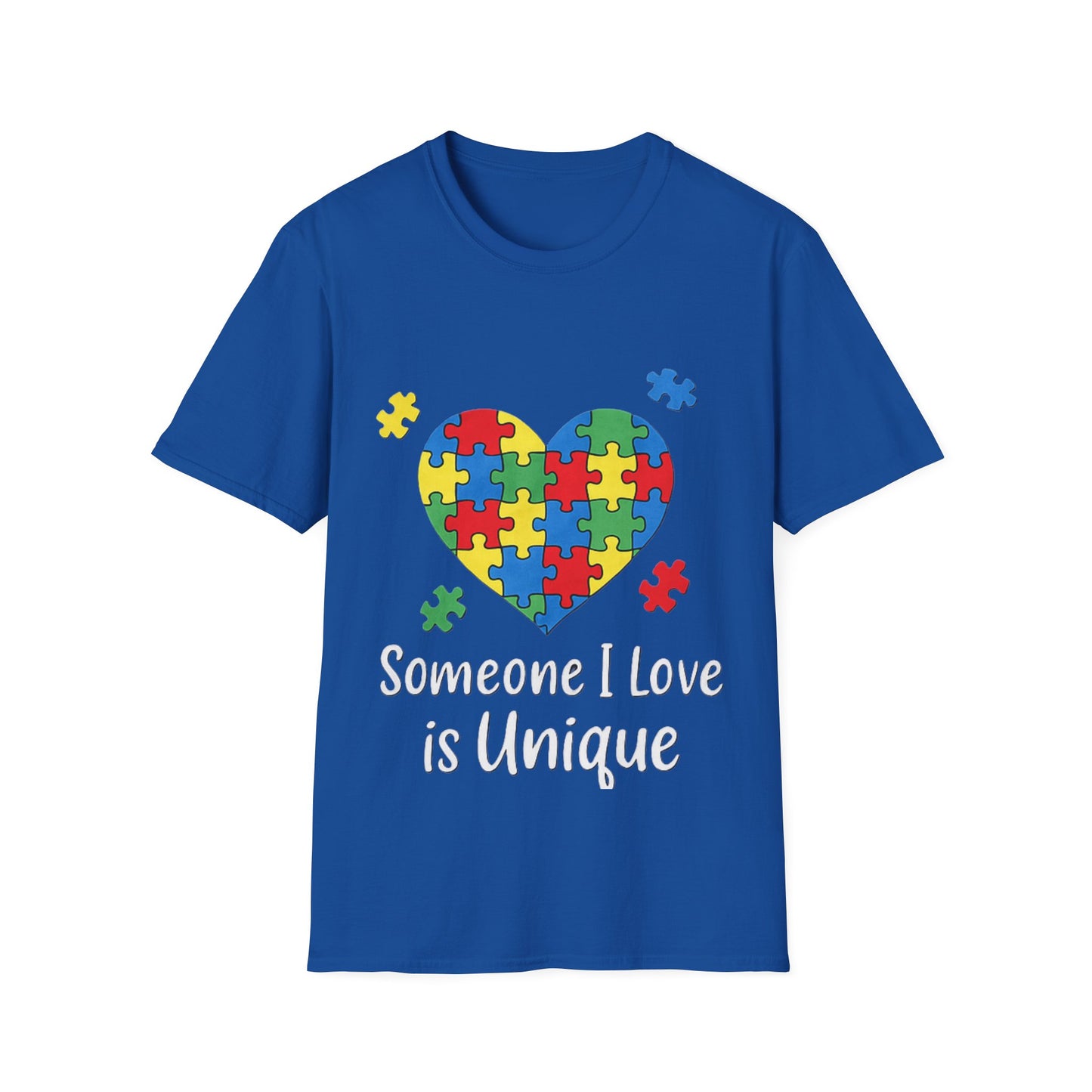 Autism Awareness T-Shirt – Someone I Love Is Unique Puzzle Heart Tee
