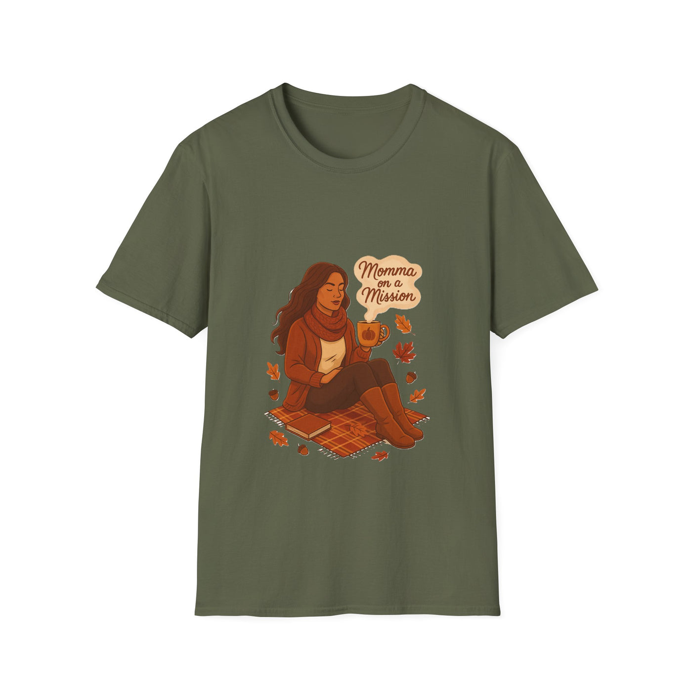 Momma on a mission autumn  T-Shirt - Soft women's Tee