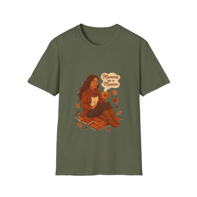 Momma on a mission autumn  T-Shirt - Soft women's Tee