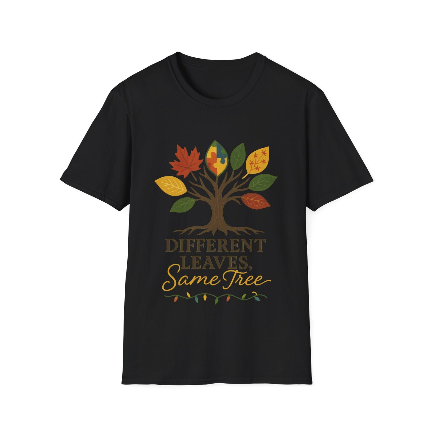 Different Leaves Same Tree T-Shirt | Autism Awareness Inclusion Tee | Neurodiversity Support Tree Graphic Shirt