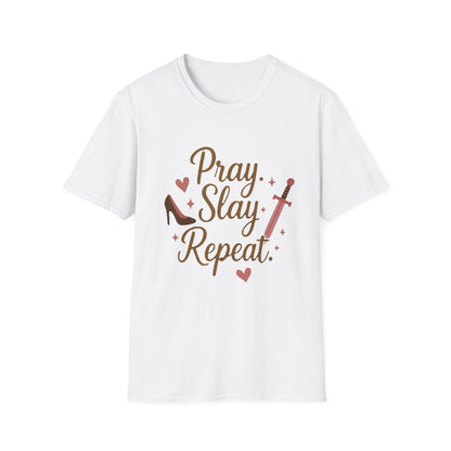 Pray Slay Repeat Shirt – Empowering Women's Strength T-Shirt with Inspirational Design