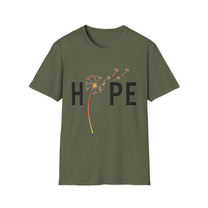 Hope Inspirational Dandelion T-Shirt – Positive Mental Health & Cancer Support Shirt