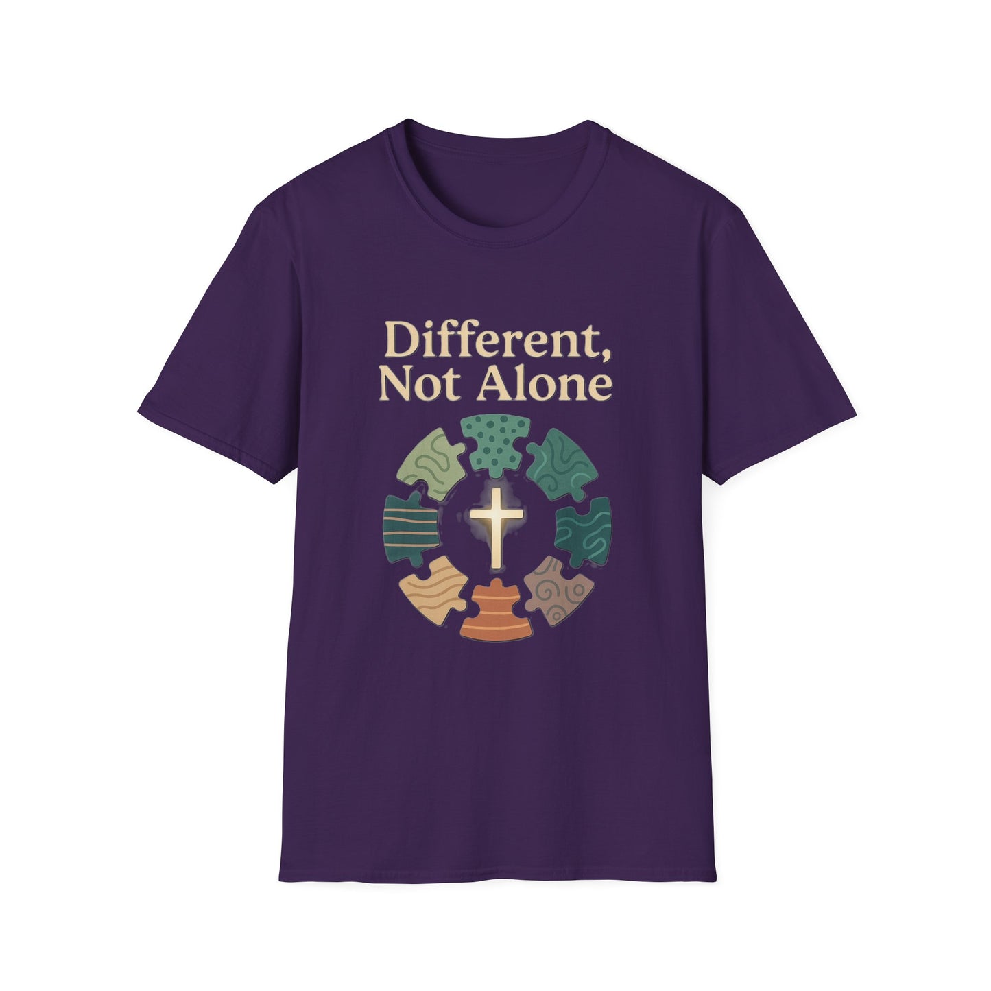 Different, Not Alone Shirt – Puzzle Piece T-shirt Celebrating Uniqueness and Belonging