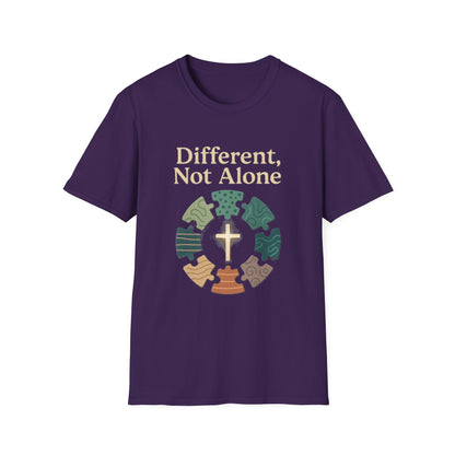 Different, Not Alone Shirt – Puzzle Piece T-shirt Celebrating Uniqueness and Belonging