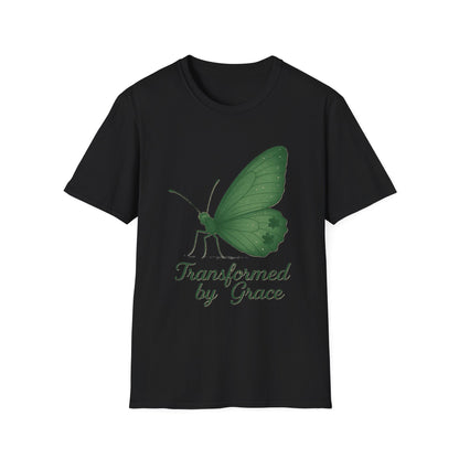 Transformed by Grace Christian T-Shirt – Faith Butterfly Inspirational Tee