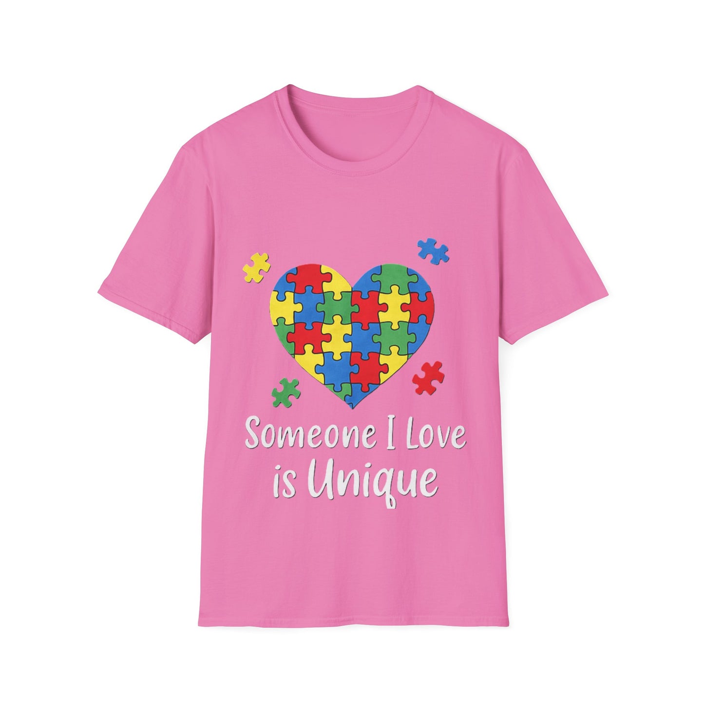 Autism Awareness T-Shirt – Someone I Love Is Unique Puzzle Heart Tee