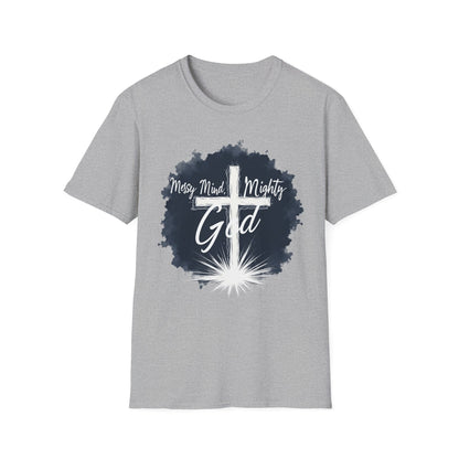 Messy Mind, Mighty God Shirt – Christian Faith T-Shirt with Cross & Empowering Message