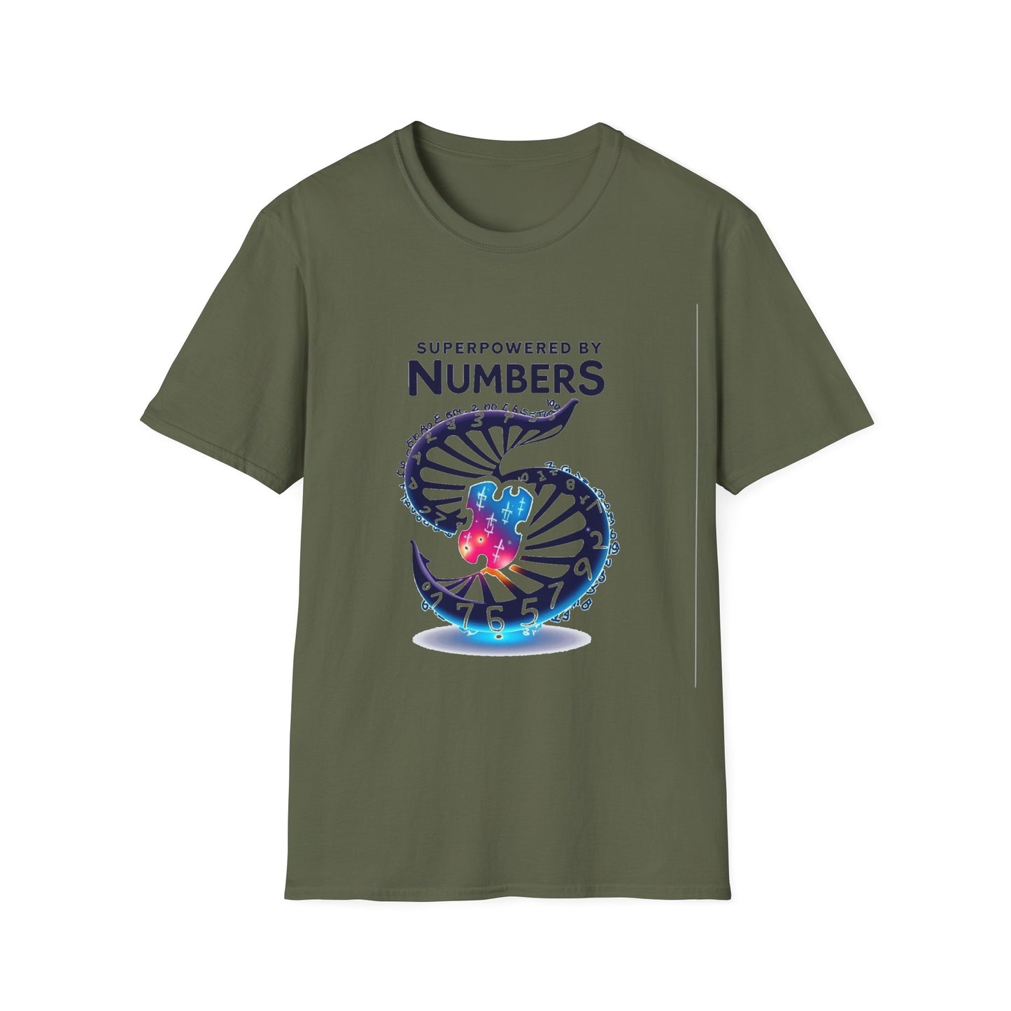 Superpowered by Numbers Graphic T-Shirt – Symbolic Energy Design