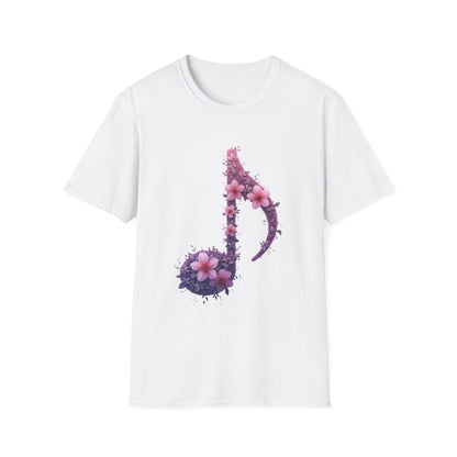 Floral Music Note T-Shirt – Aesthetic Flower Music Lover Graphic Tee