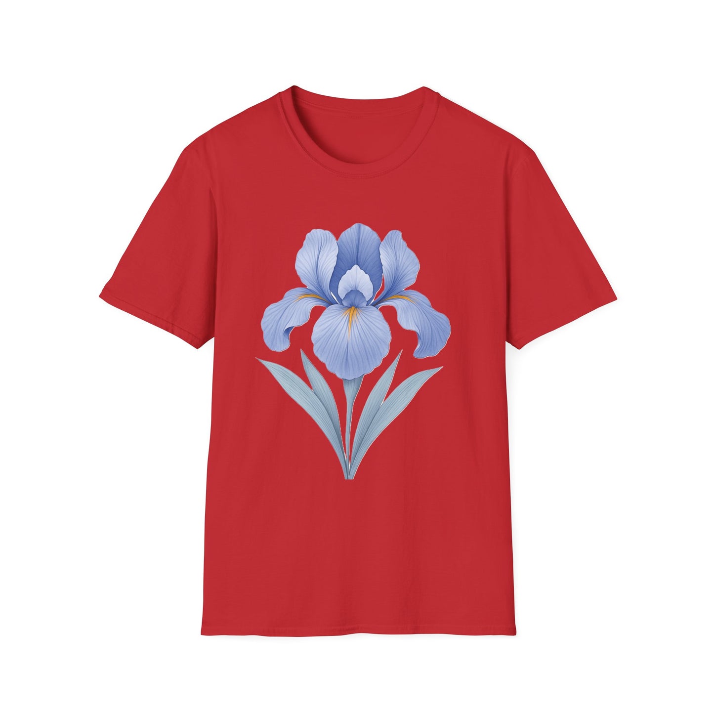 Blue Iris Flower Shirt – Minimal Botanical Floral Graphic T-Shirt