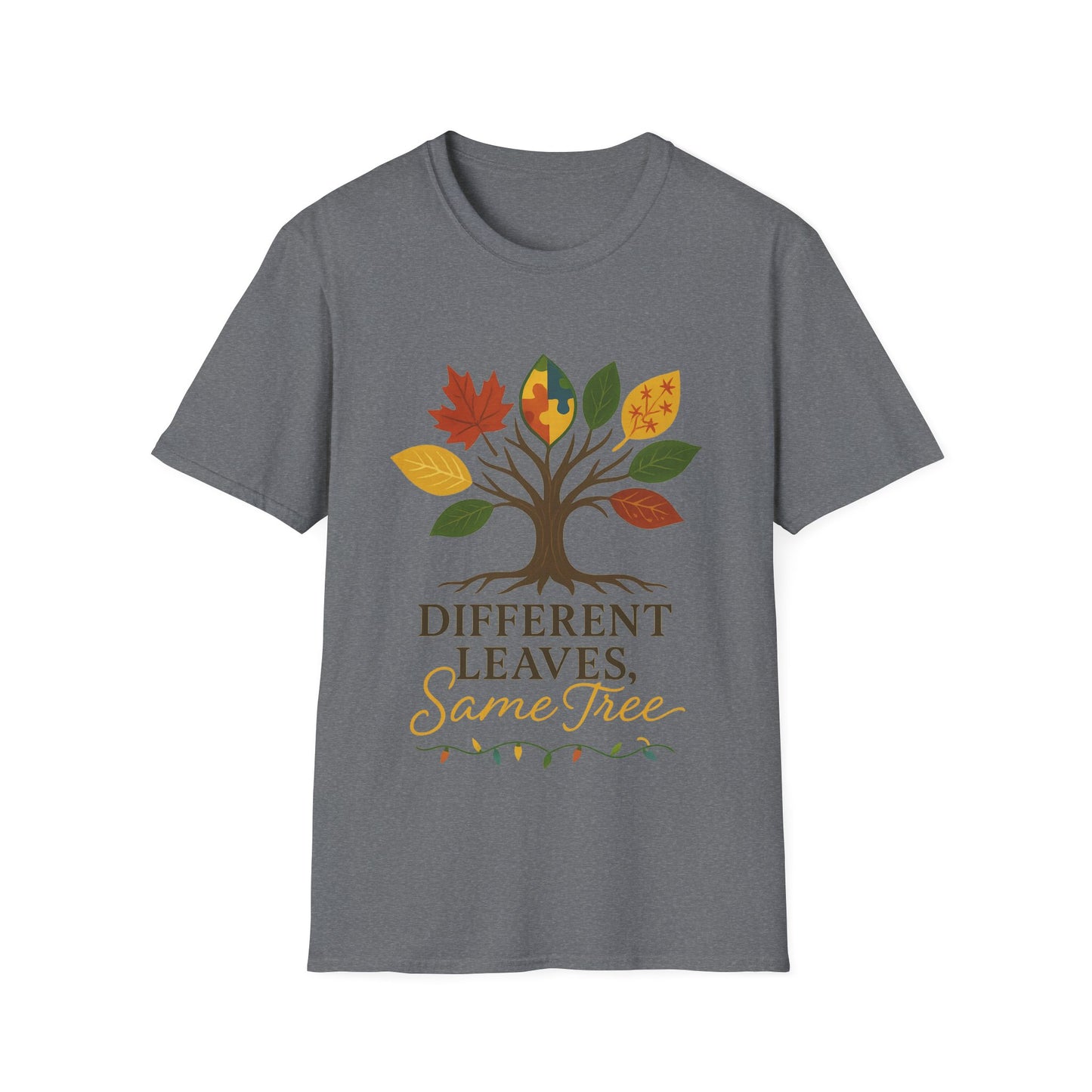 Different Leaves Same Tree T-Shirt | Autism Awareness Inclusion Tee | Neurodiversity Support Tree Graphic Shirt